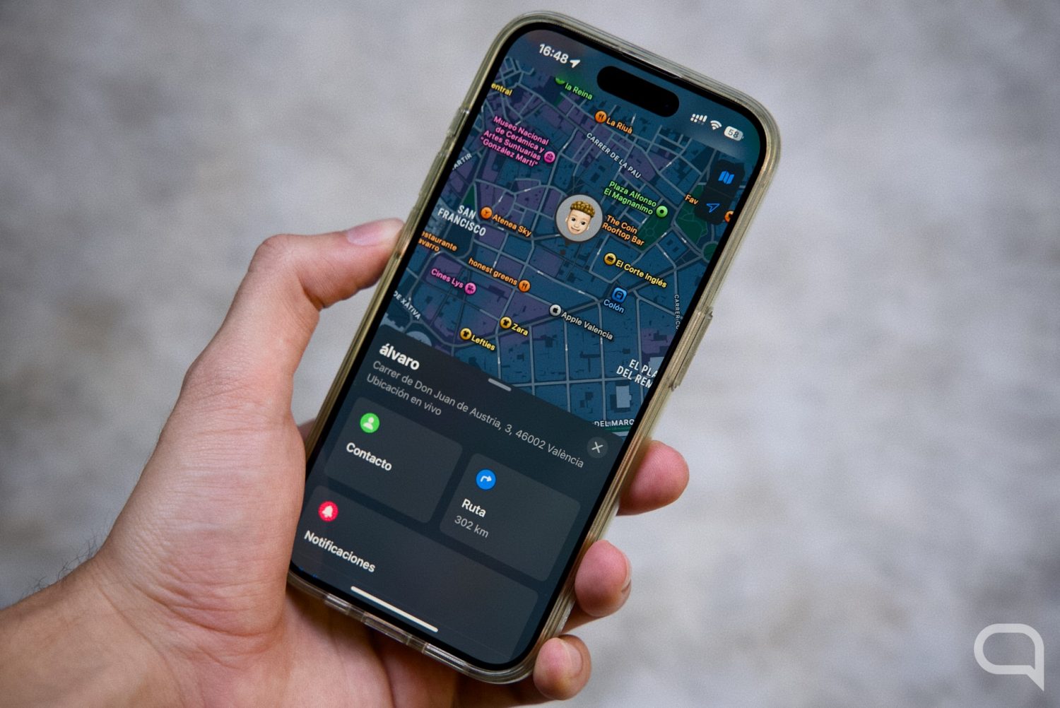 Emplacement de l'iPhone