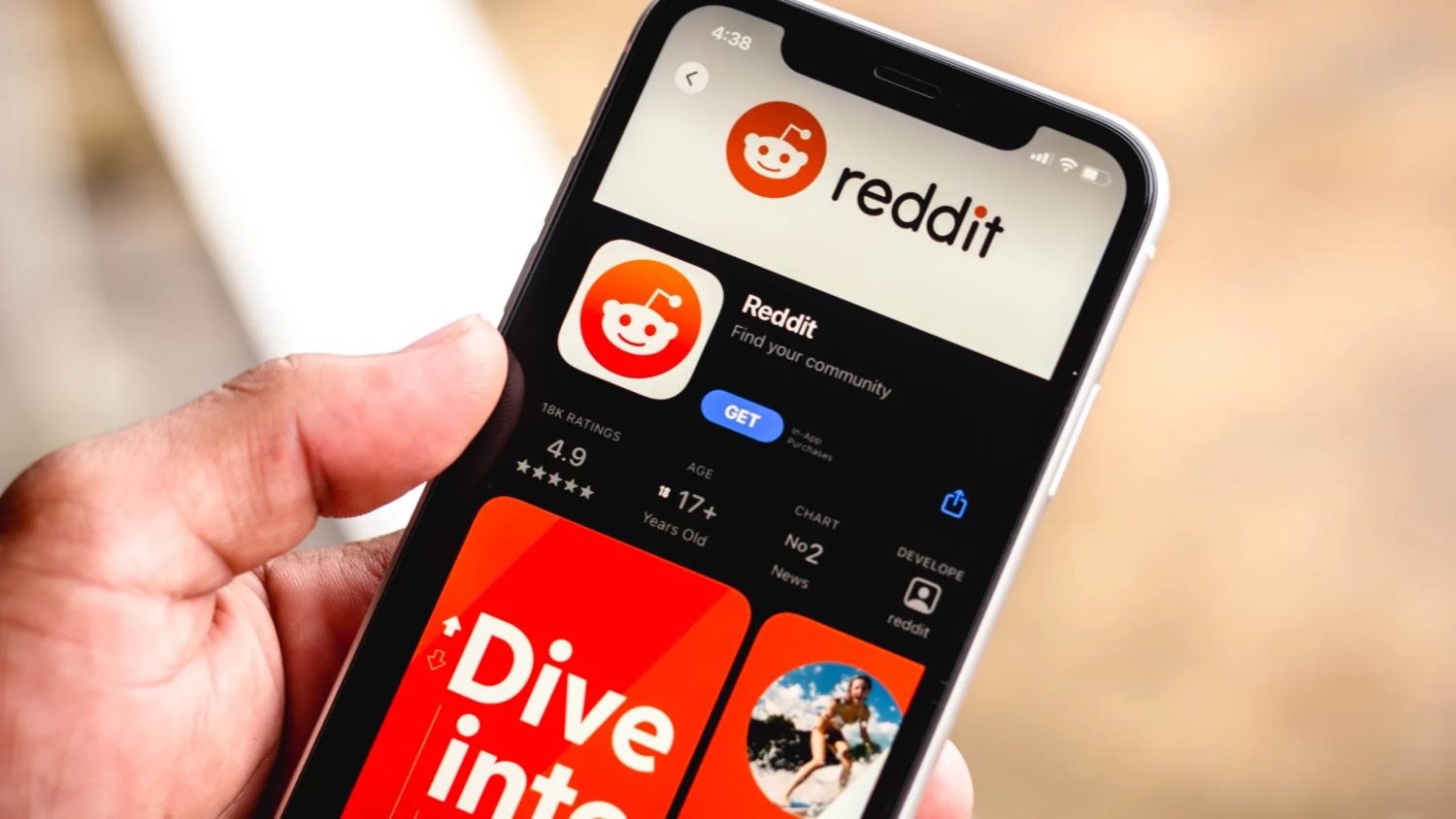 Application Reddit sur iPhone