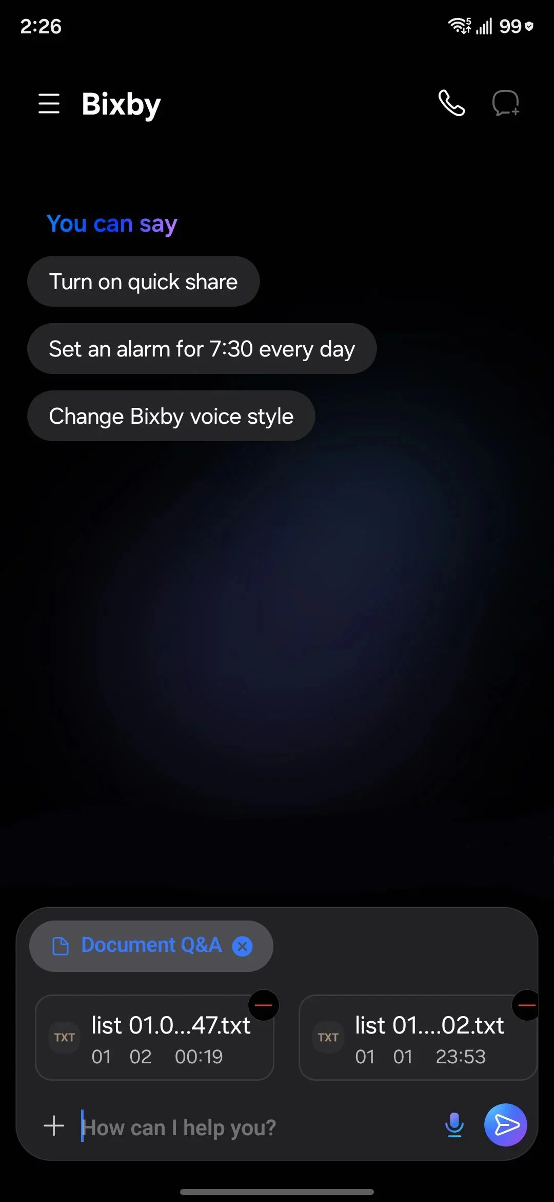 Bixby One interface utilisateur 8.5