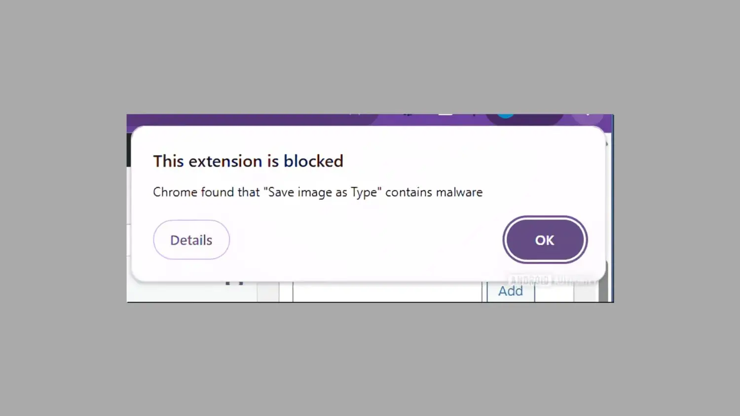 Enregistrer sous Image Type, une extension Chrome populaire, a été bloquée car elle contenait des logiciels malveillants