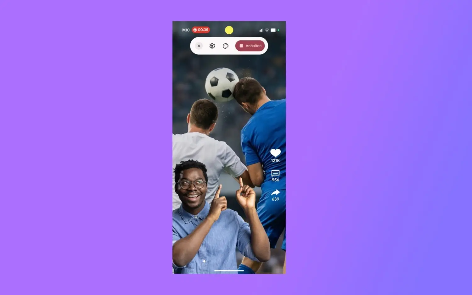 Réactions à l’écran Android 17
