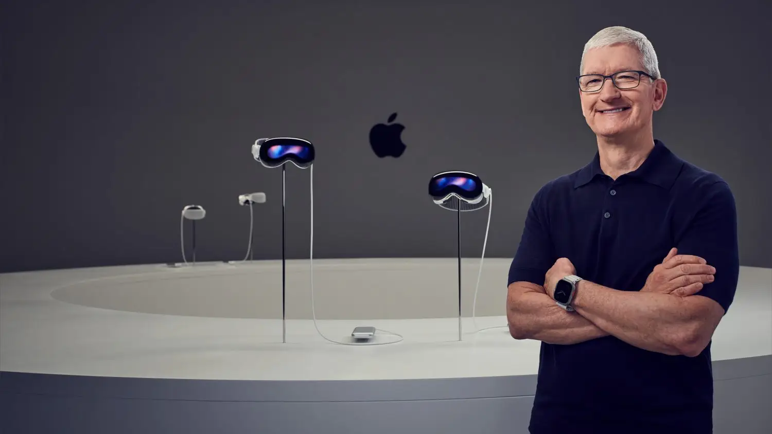 Tim Cook avec l'Apple Vision Pro
