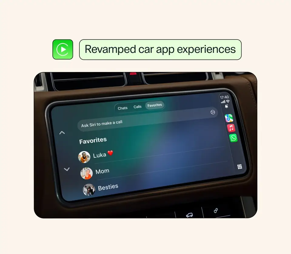 Améliorations de CarPlay et Android Auto. Image : Méta.